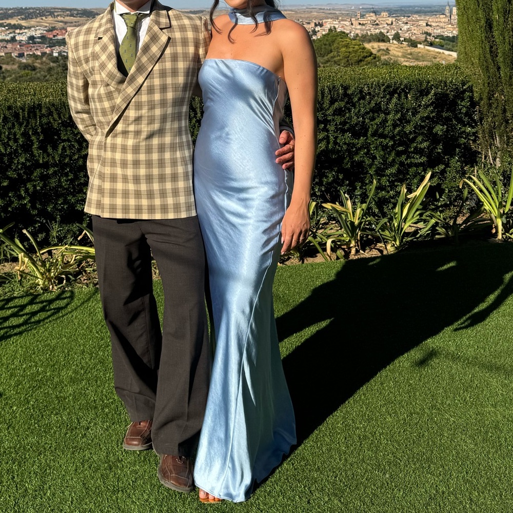 Misha Lilia Sash Neck Maxi Dress in Cerulean Blue